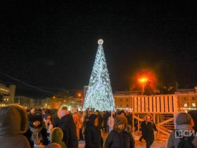 На площади Орджоникидзе зажгли ёлку Якутска