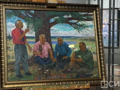 Представлена ранняя версия картины «Народные писатели Якутии» Афанасия Осипова