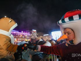 На площади Орджоникидзе зажгли ёлку Якутска